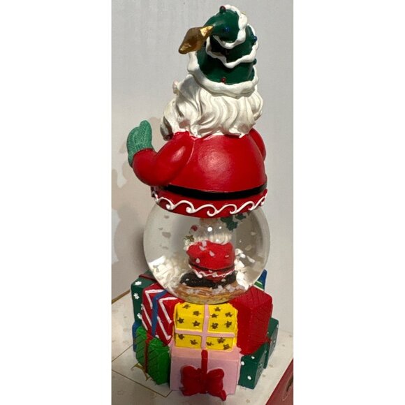 Santa Claus Snowglobe Resin Figure 45mm Holiday Joy with Box 5" Tall - Picture 5 of 9